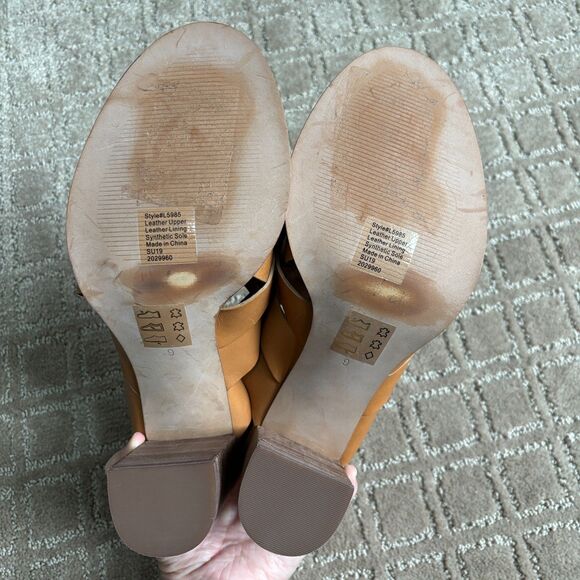 Madewell The Cindy Sandal Stacked Heel Brown Leather Women's 9 Chunky Boho - Picture 7 of 11